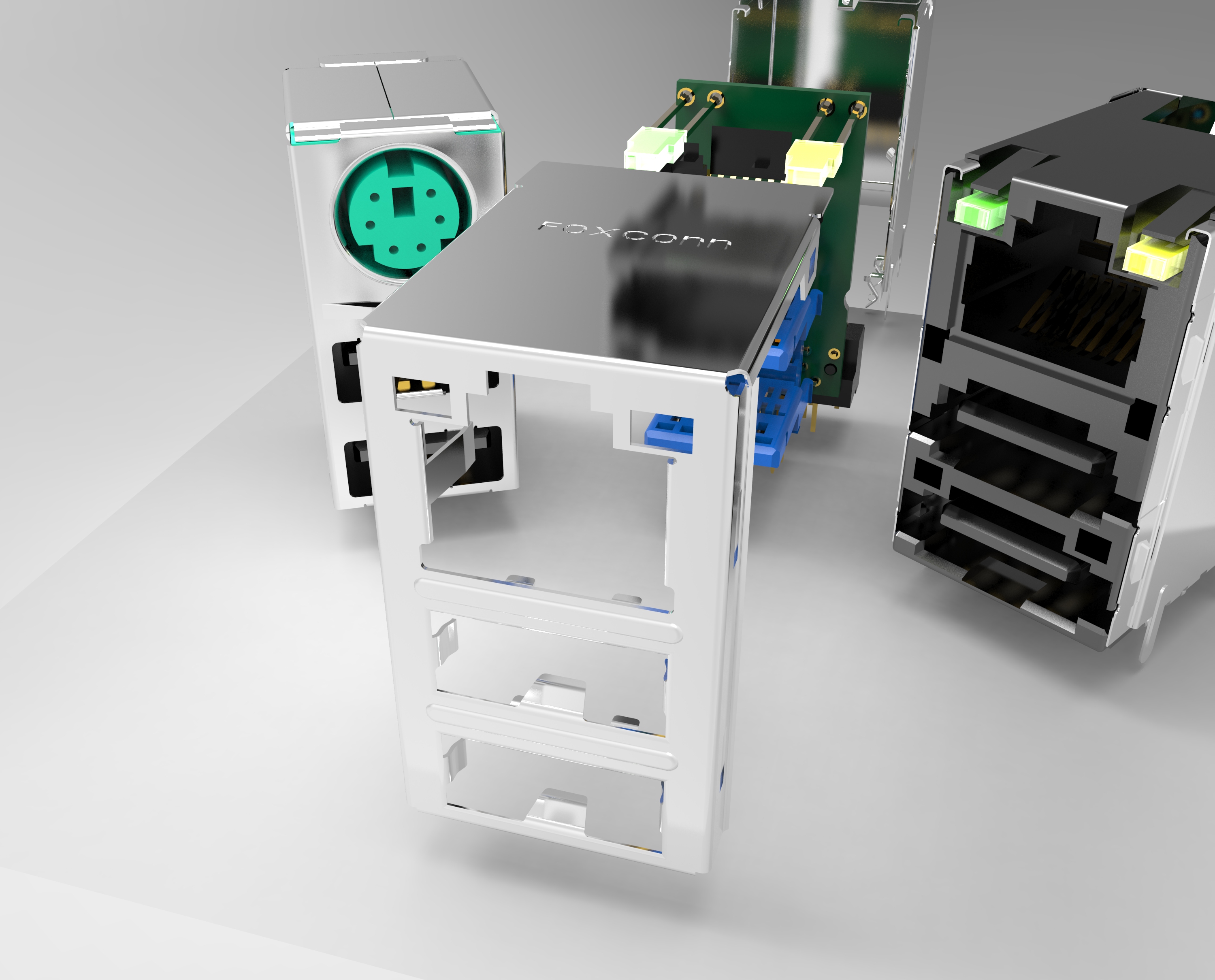 带PS2-局域网的双USB2.0-USB3.0